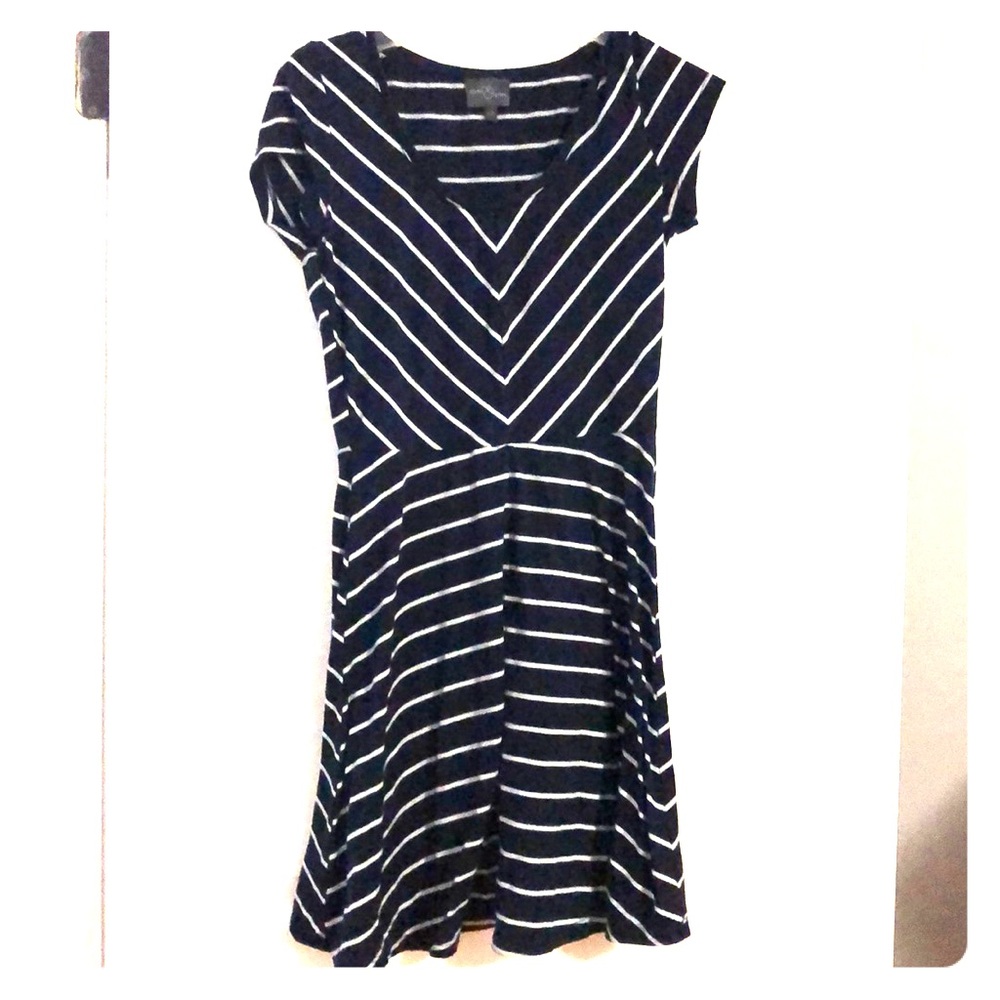 Navy blue and white dress